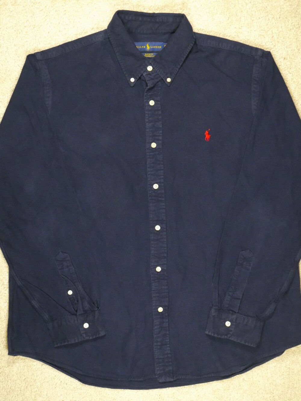 Polo Ralph Lauren Men's XL Navy Blue Performance flannel shirt